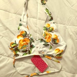 NWT Fruit Bikini Wrap Top